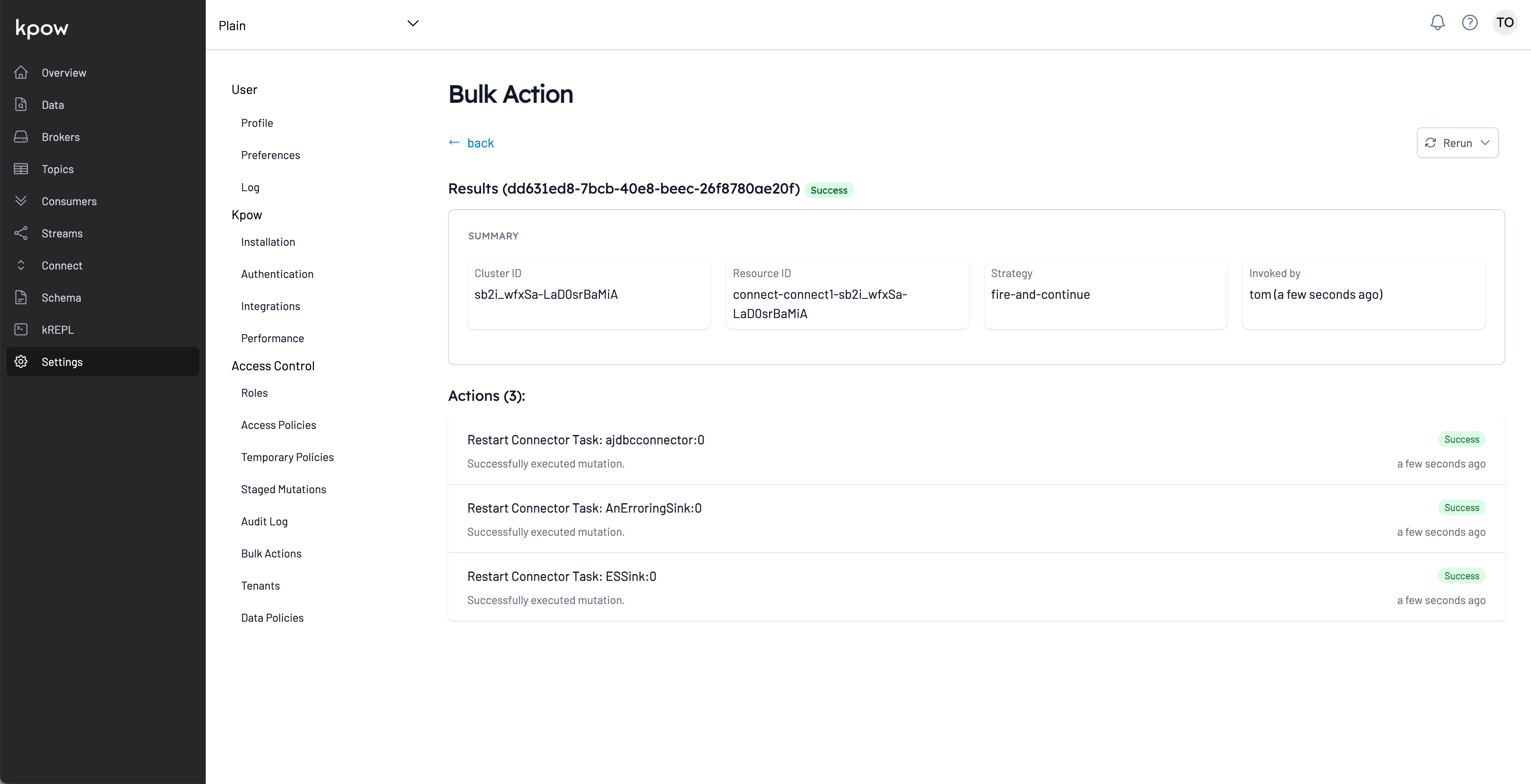 Bulk Action View