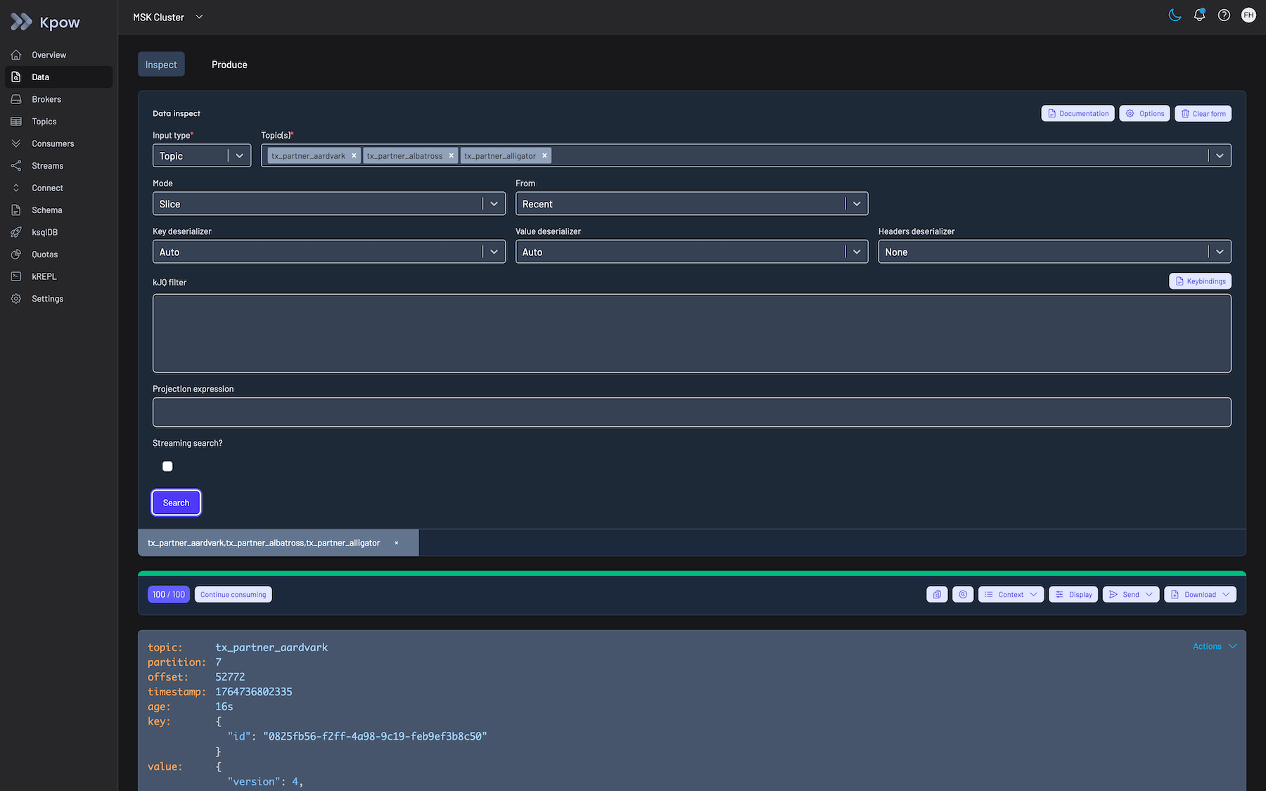 Search recent messages by topic screenshot