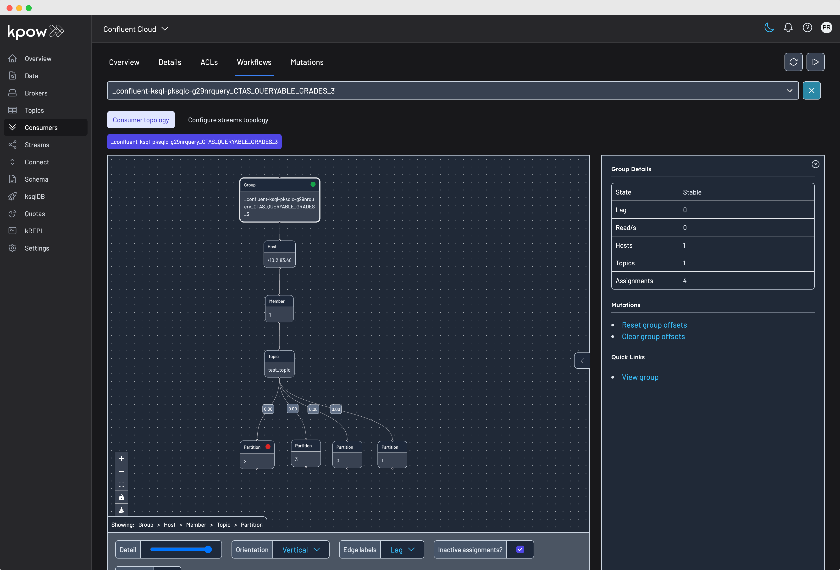 Consumer group topology